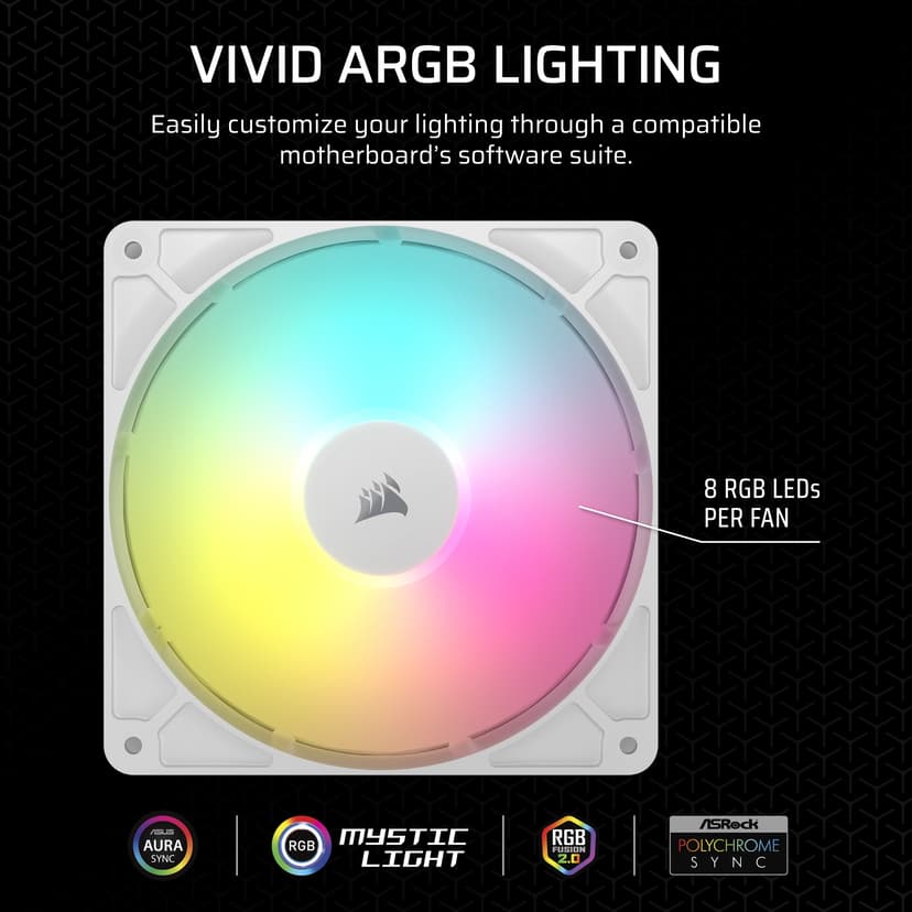 Corsair RS140 ARGB 140MM ARGB Vifte Hvit