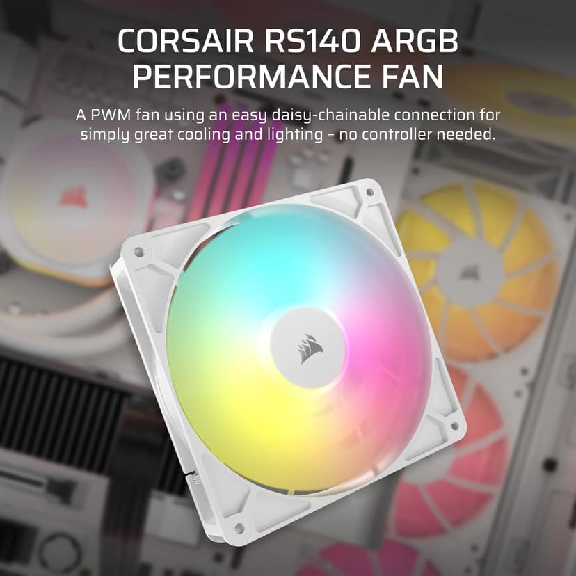 Corsair RS140 ARGB 140MM ARGB Vifte Hvit