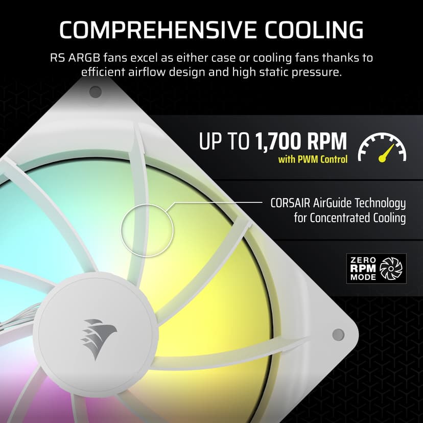 Corsair RS140 ARGB 140MM ARGB Vifte Hvit