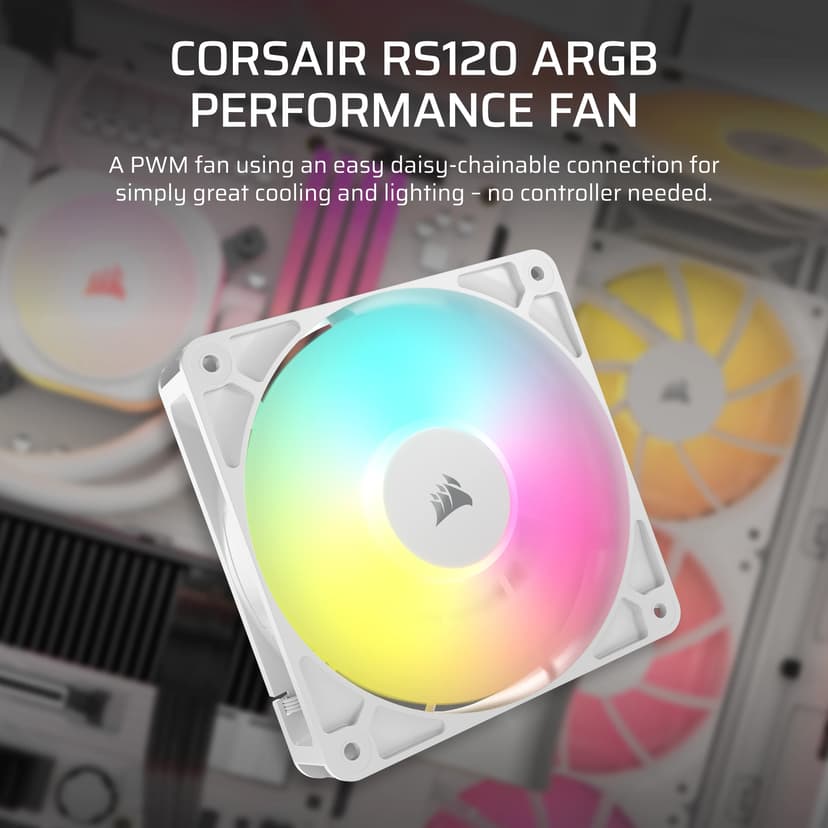 Corsair RS120 ARGB 120MM ARGB Vifte Hvit