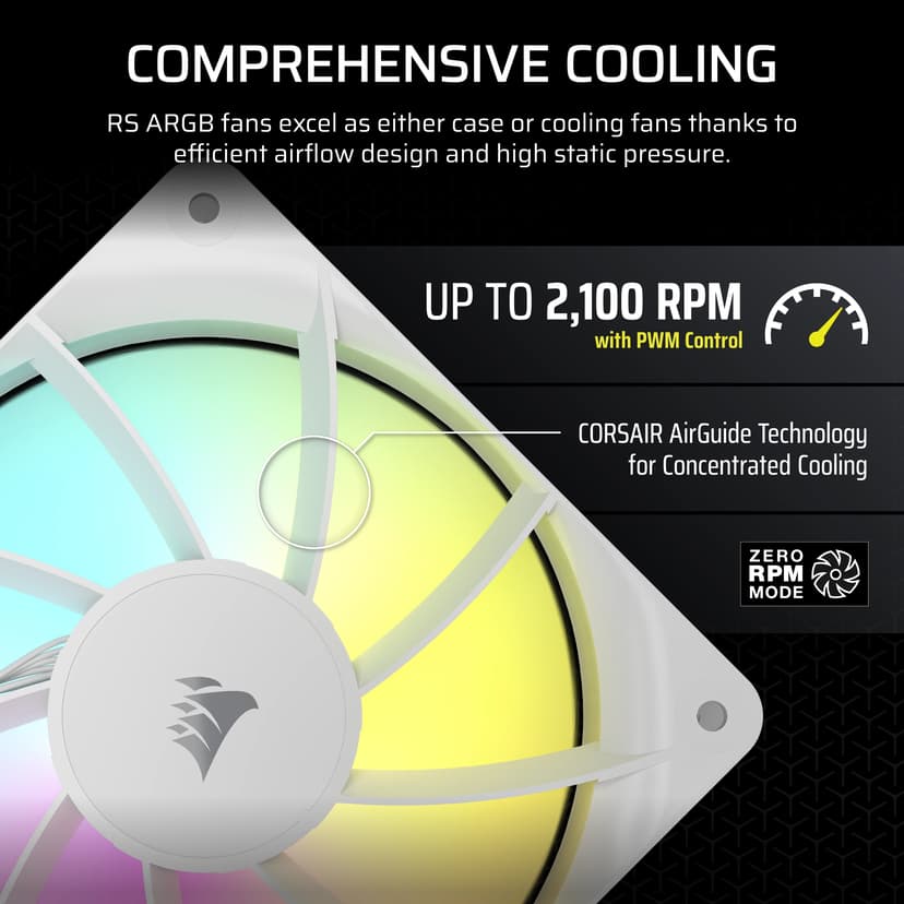 Corsair RS120 ARGB 120MM ARGB Vifte Hvit