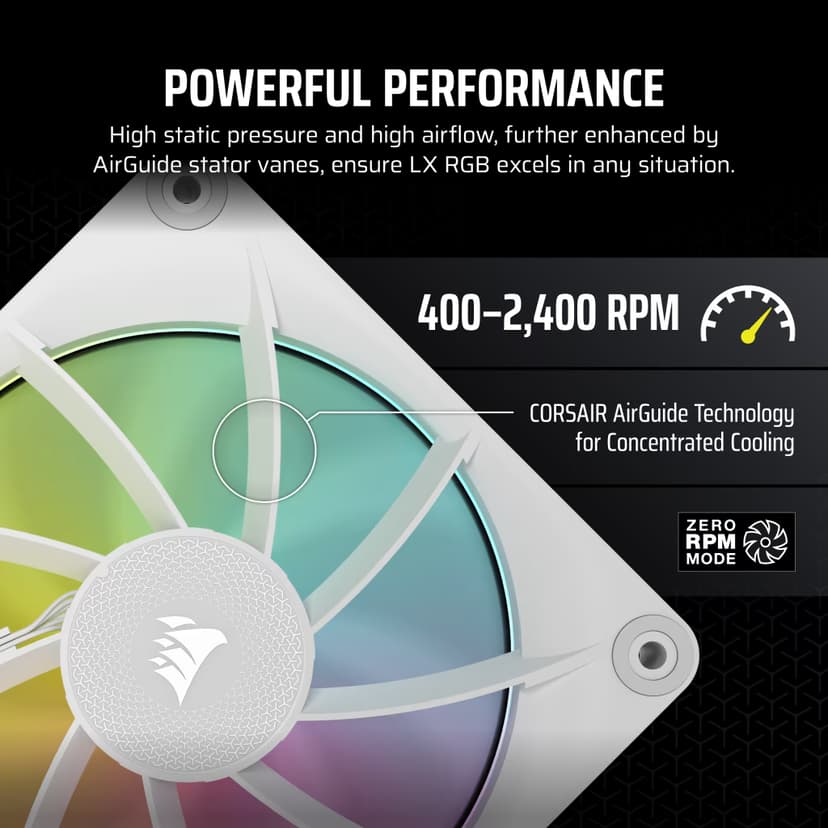 Corsair ICUE Link LX120 RGB 3-P Fläkt Vit