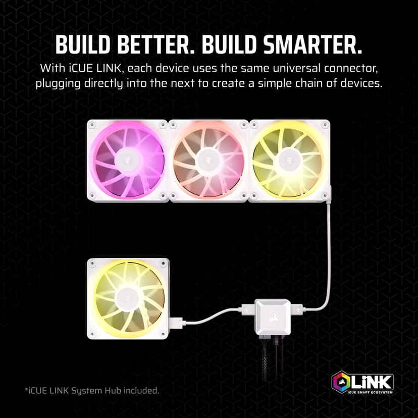 Corsair ICUE Link LX120 RGB 3-P Fläkt Vit