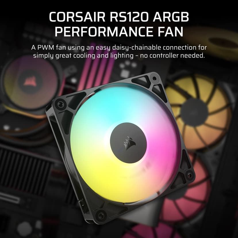 Corsair RS120 ARGB 120MM ARGB Vifte Svart