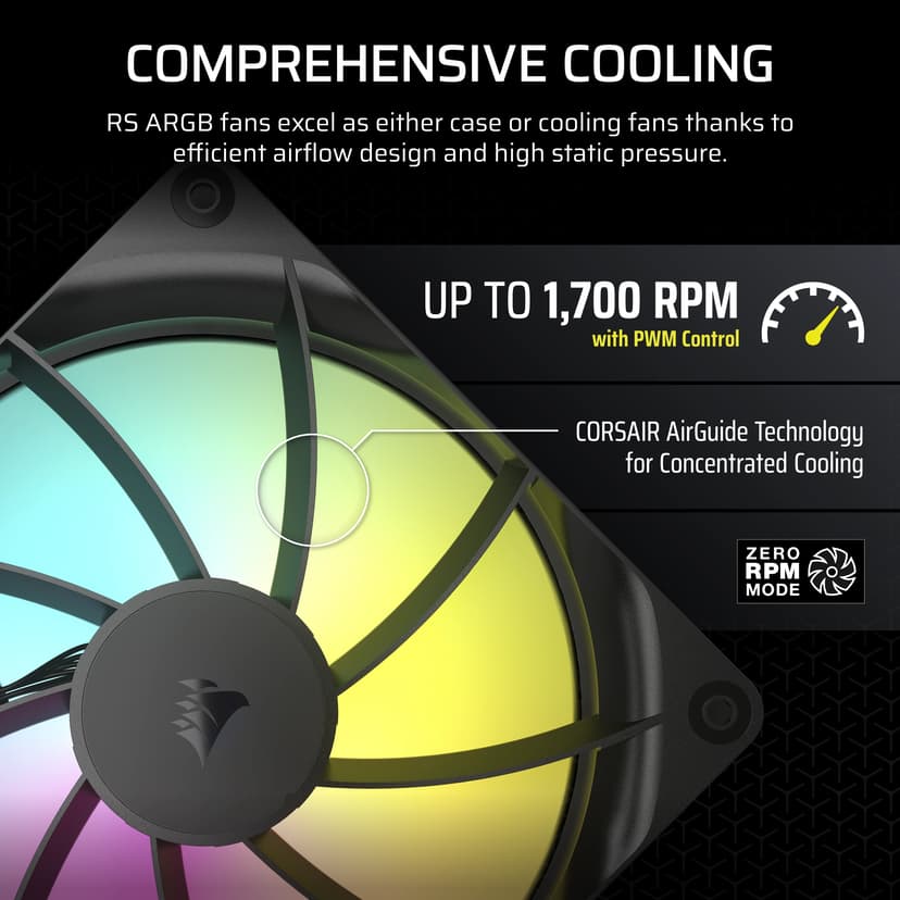 Corsair RS140 ARGB 140MM ARGB 2-P Tuuletin Musta