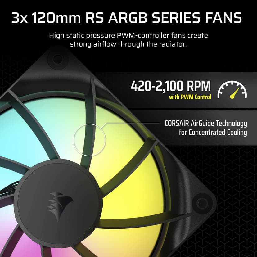 Corsair Nautilus 360 RGB AiO væskekøler Sort