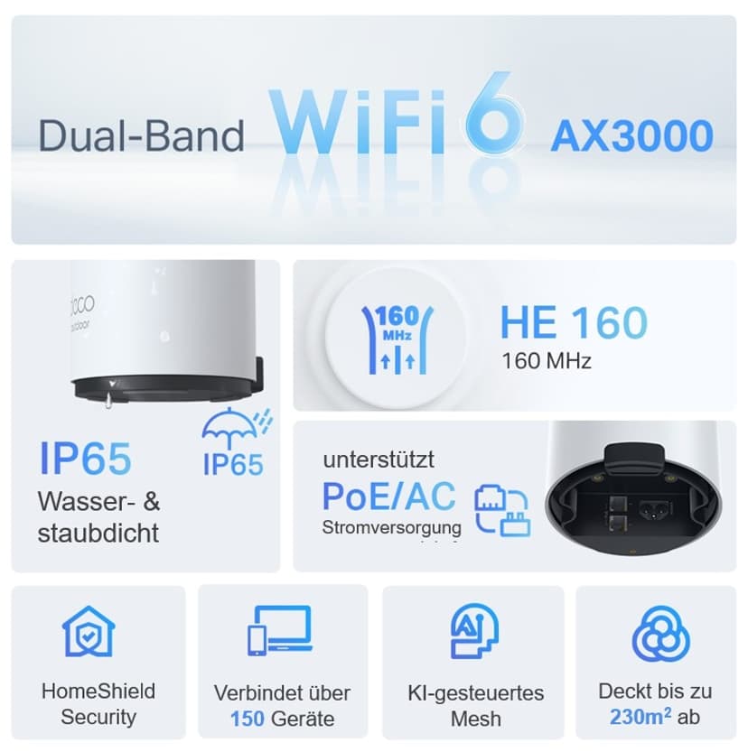 TP-Link Deco X50 WiFi 6 Outdoor Mesh 1-Pack