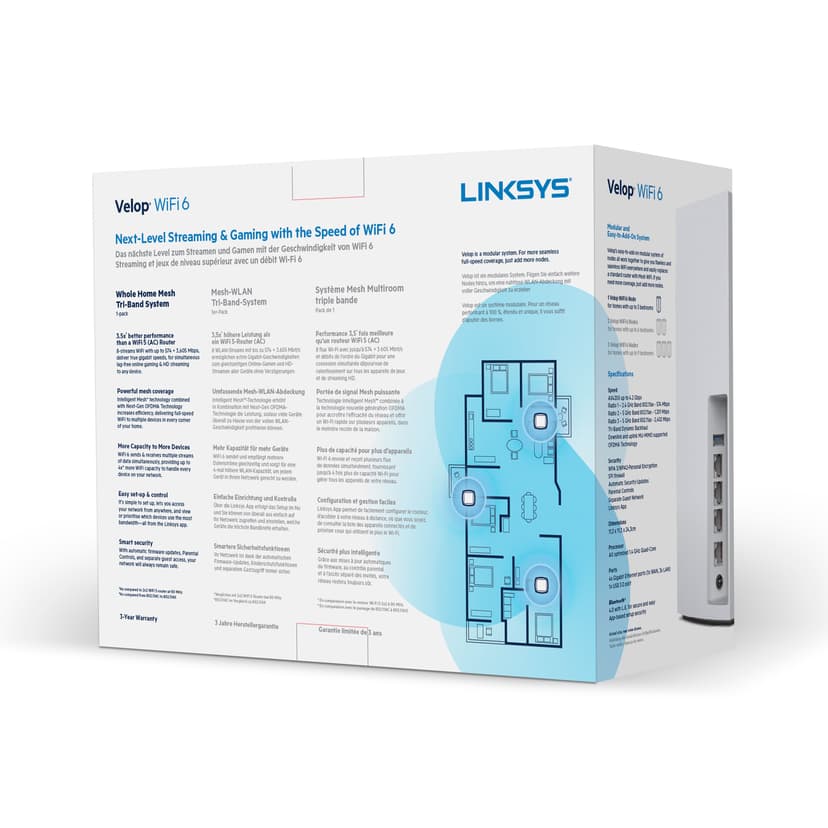 Linksys MX4200 Tri-Band AX4200 Mesh WiFi 6 Router 1-Pack