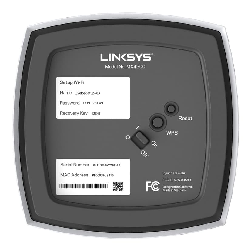 Linksys MX12600 Tri-Band AX4200 Mesh WiFi 6 System 3-pakning