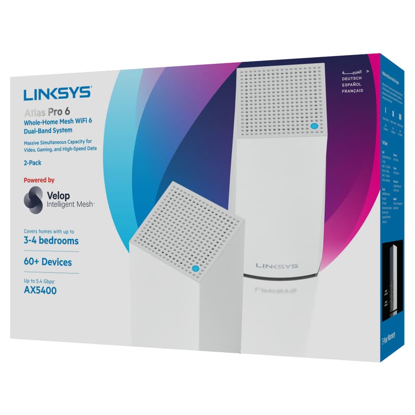 Linksys Atlas Pro 6 Dual-Band AX5400 Mesh WiFi 6 Router 2-pak