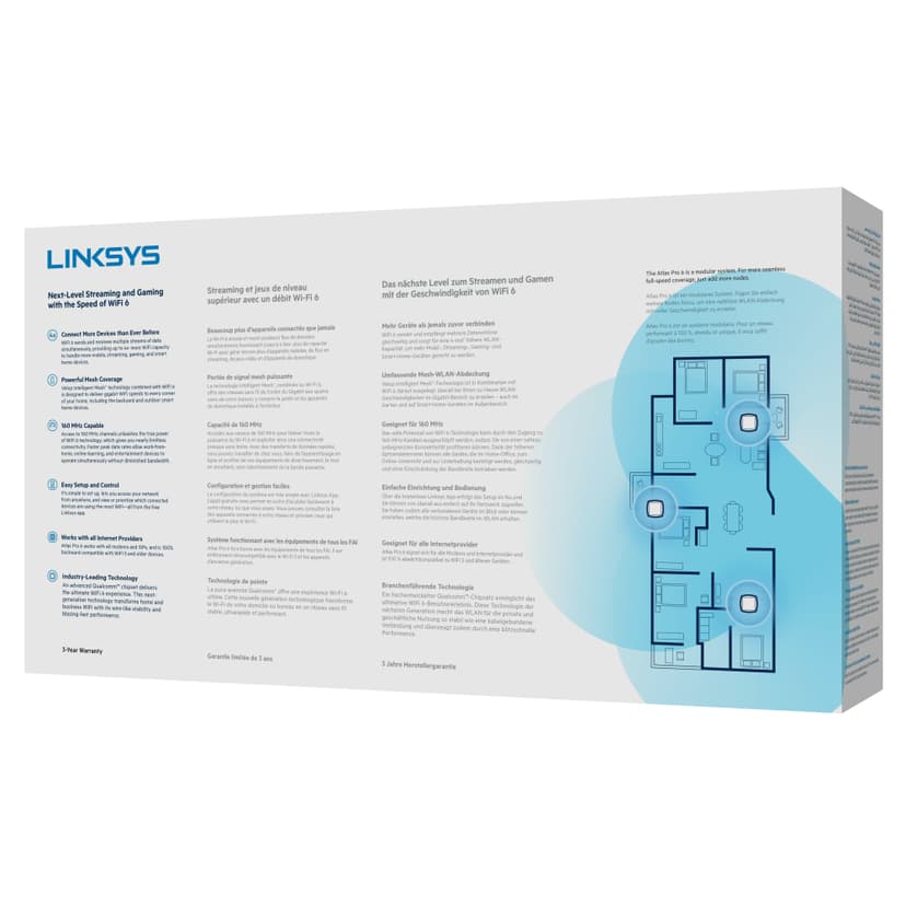 Linksys Atlas Pro 6 Dual-Band AX5400 Mesh WiFi 6 Router 3 stuks