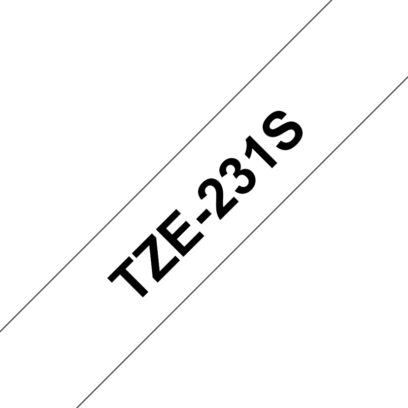 Brother Tape 12mm TZe-231S2 Musta/Valkoinen Retail Pack
