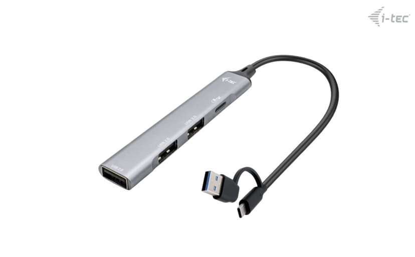I-Tec 4 port USB-HUB USB 3.2 Gen 1 (3.1 Gen 1) Type-A + Type-C USB 2.0, USB Type-C