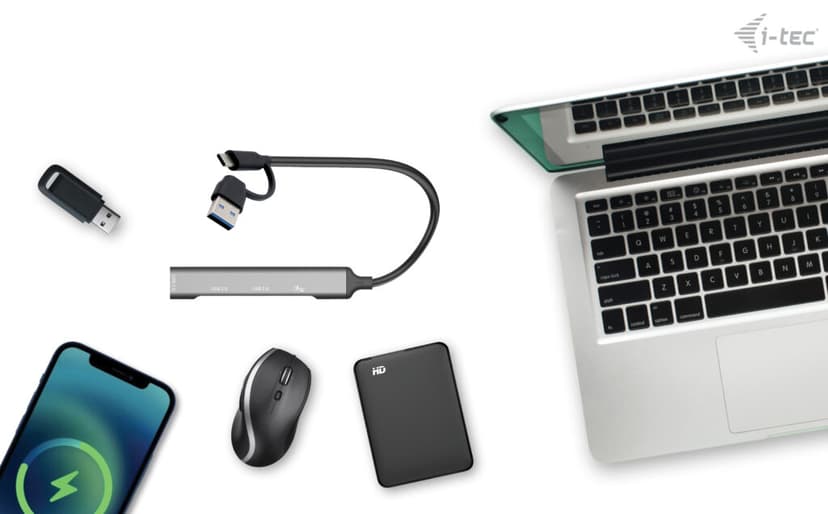 I-Tec 4 port USB-HUB USB 3.2 Gen 1 (3.1 Gen 1) Type-A + Type-C USB 2.0, USB Type-C