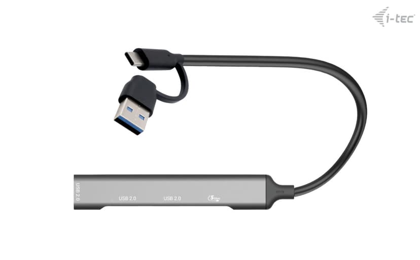 I-Tec 4 port USB-HUB USB 3.2 Gen 1 (3.1 Gen 1) Type-A + Type-C USB 2.0, USB Type-C