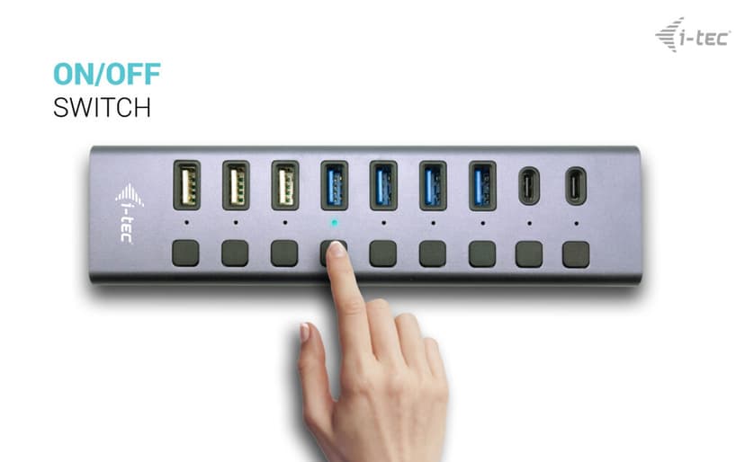 I-Tec USB-A/USB-C Charging HUB 9port W/LAN 60W