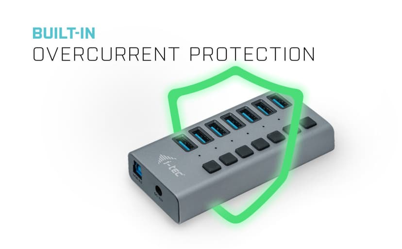 I-Tec USB 3.0 Charging HUB 7port 36W 1m Harmaa