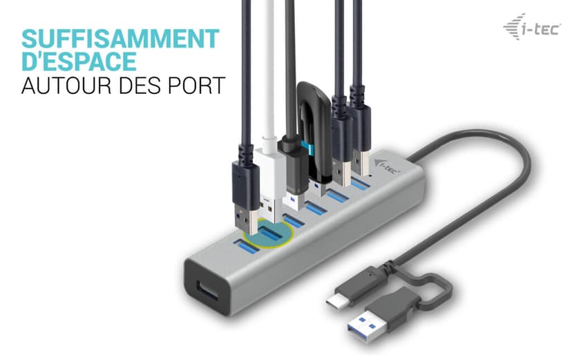 I-Tec C31HUBMETAL703 gränssnittshubbar USB 3.2 Gen 1 (3.1 Gen 1) Type-C 5000 Mbit/s Grå