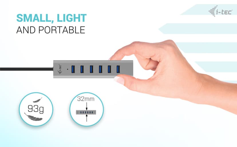 I-Tec C31HUBMETAL703 gränssnittshubbar USB 3.2 Gen 1 (3.1 Gen 1) Type-C 5000 Mbit/s Grå