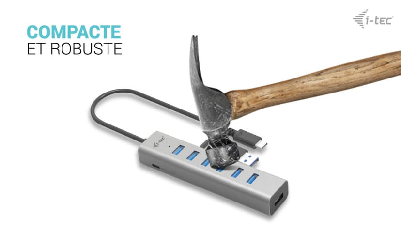 I-Tec C31HUBMETAL703 keskitin USB 3.2 Gen 1 (3.1 Gen 1) Type-C 5000 Mbit/s Harmaa
