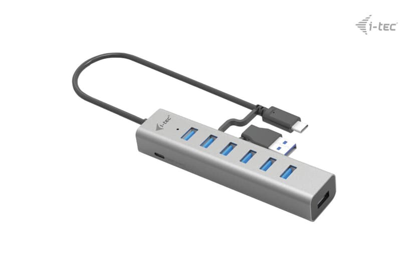 I-Tec C31HUBMETAL703 gränssnittshubbar USB 3.2 Gen 1 (3.1 Gen 1) Type-C 5000 Mbit/s Grå