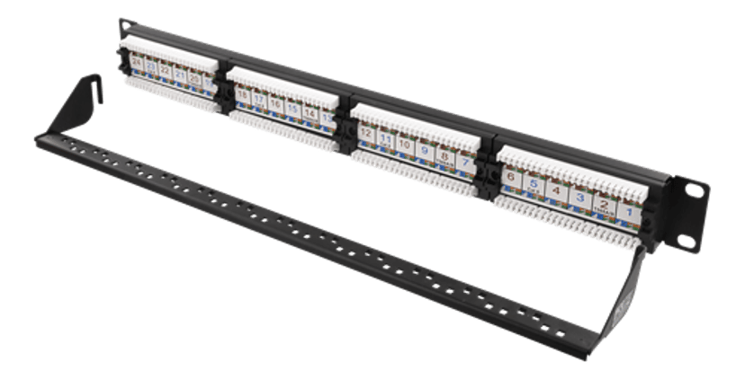 Deltaco Kytkentäpaneeli Musta Cat 6 1U