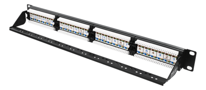 Deltaco Kytkentäpaneeli Musta Cat 6 1U