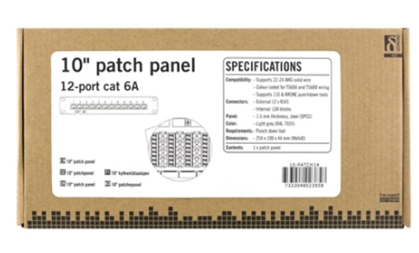 Deltaco Patchpanel Grå Cat 6A 1U