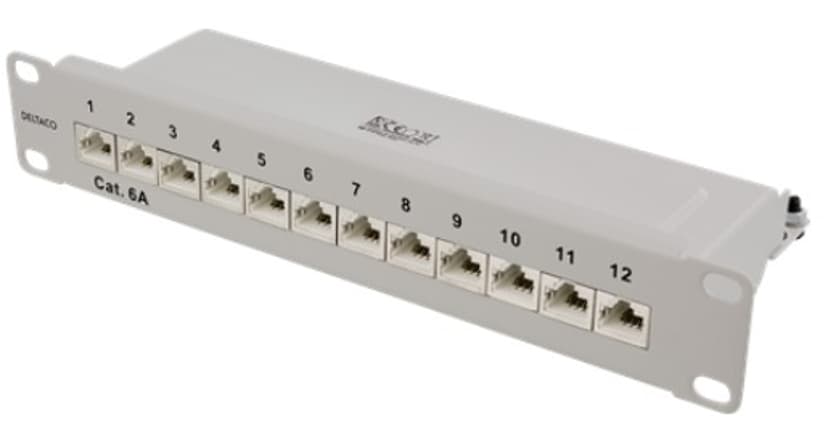 Deltaco Kytkentäpaneeli Valkoinen Cat 6A 1U
