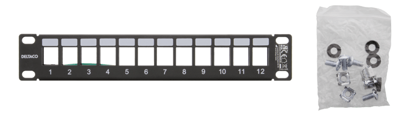 Deltaco Kytkentäpaneeli Musta 1U