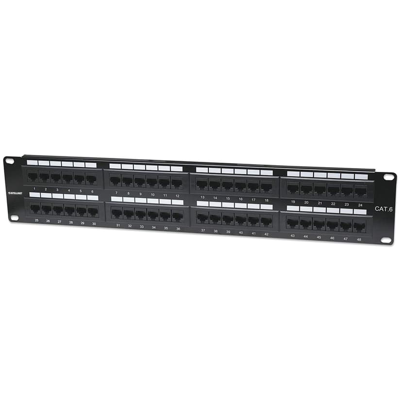 Intellinet Patchpanel Svart Cat 6 2U
