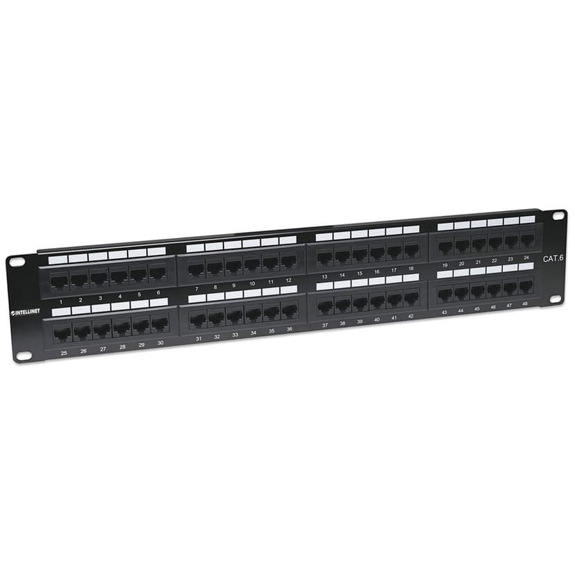 Intellinet Patchpanel Svart Cat 6 2U
