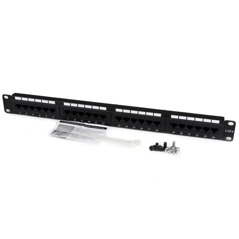 Startech 24 Port 1U Rackmount Cat 6 110 Patch Panel Zwart 1U