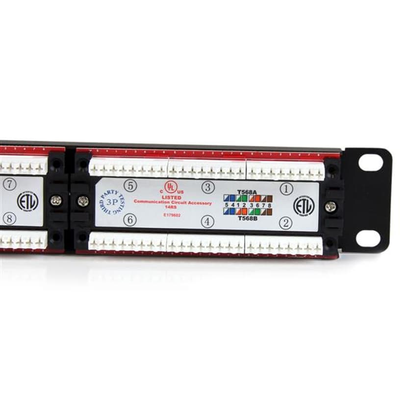 Startech 24 Port 1U Rackmount Cat 6 110 Patch Panel Zwart 1U