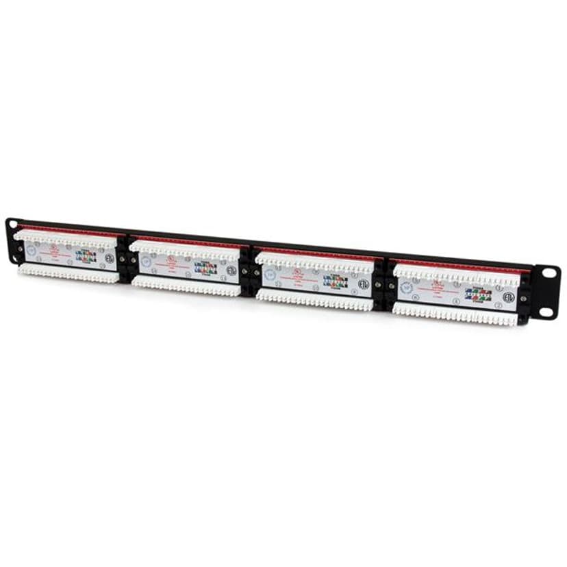 Startech 24 Port 1U Rackmount Cat 6 110 Patch Panel Zwart 1U