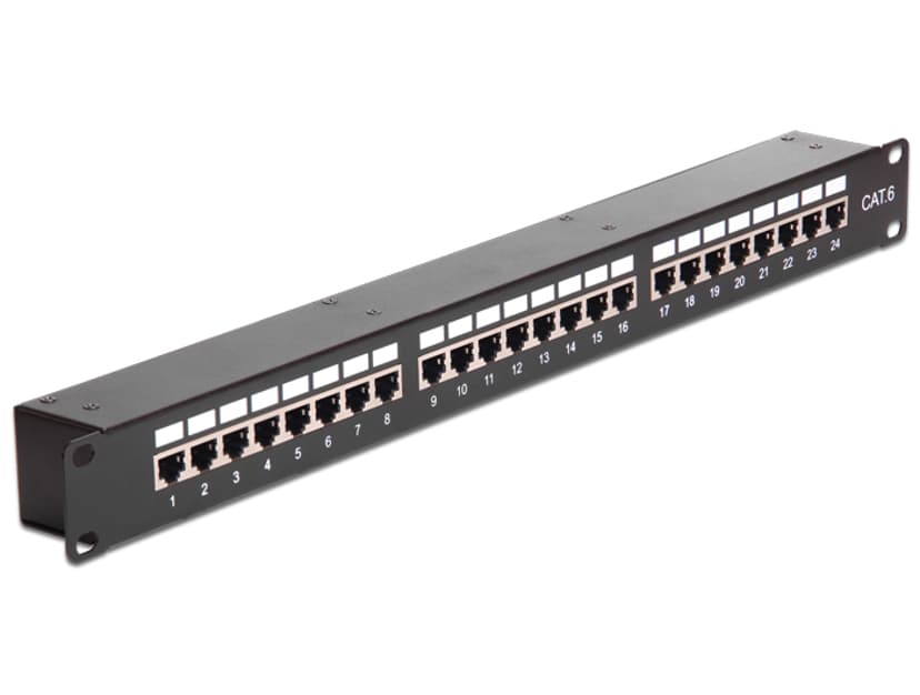 Delock Patchpanel Svart Cat6 1U