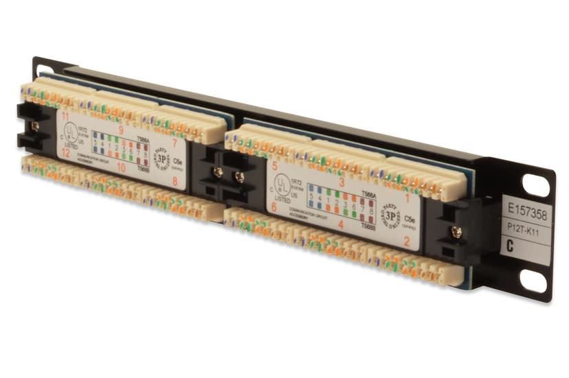 Digitus Patchpanel Svart Cat5e 1U