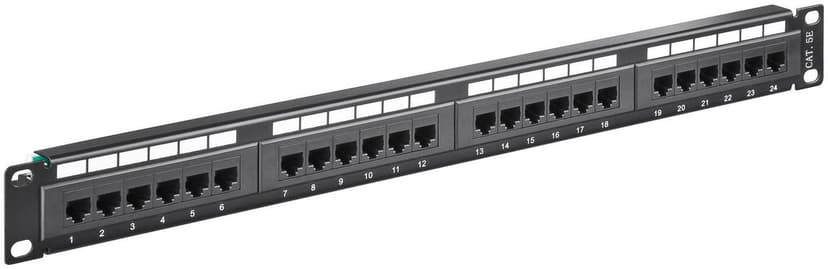 Microconnect Patchpanel Svart Cat 5e 1U