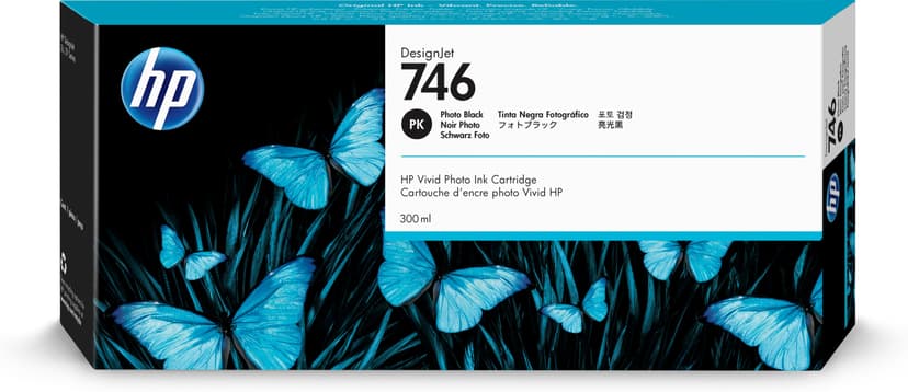 HP Blekk Foto Svart 746 300ml - DesignJet Z6/Z9+