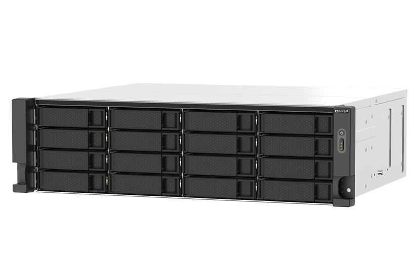QNAP TS-1673AU-RP-16G NAS & lagringsserver Stativ (3U) Ryzen Embedded V1500B 16 GB DDR4 0 TB QNAP QTS Sort, Grå