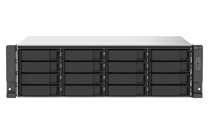 QNAP TS-1673AU-RP-16G NAS & lagringsserver Stativ (3U) Ryzen Embedded V1500B 16 GB DDR4 0 TB QNAP QTS Sort, Grå
