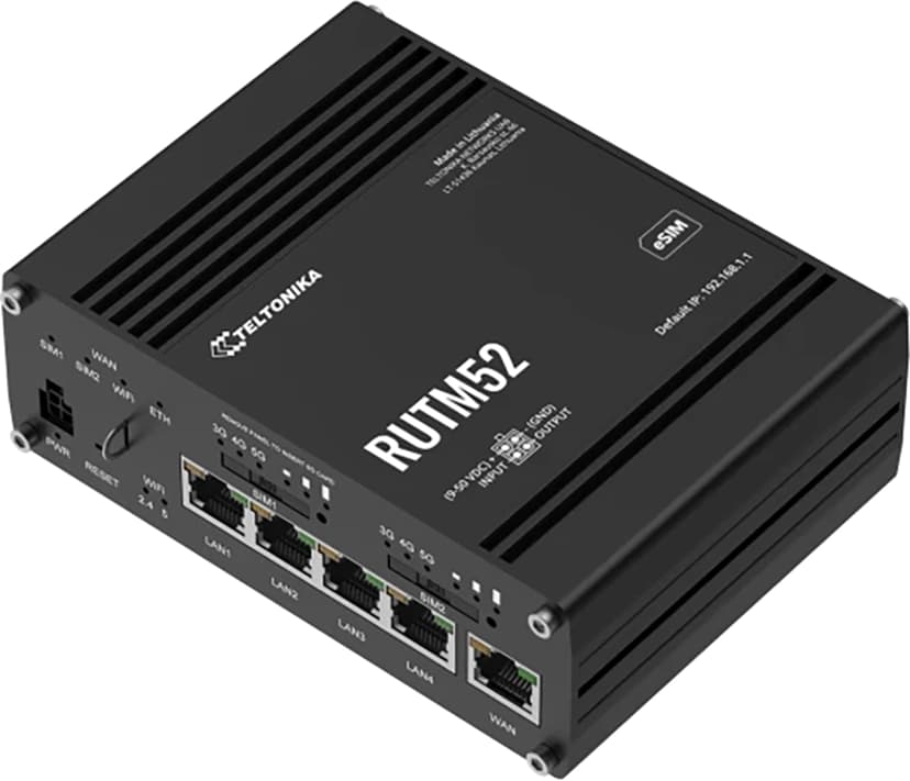 Teltonika RUTM52 Industrial Dual-SIM 5G Wireless Router