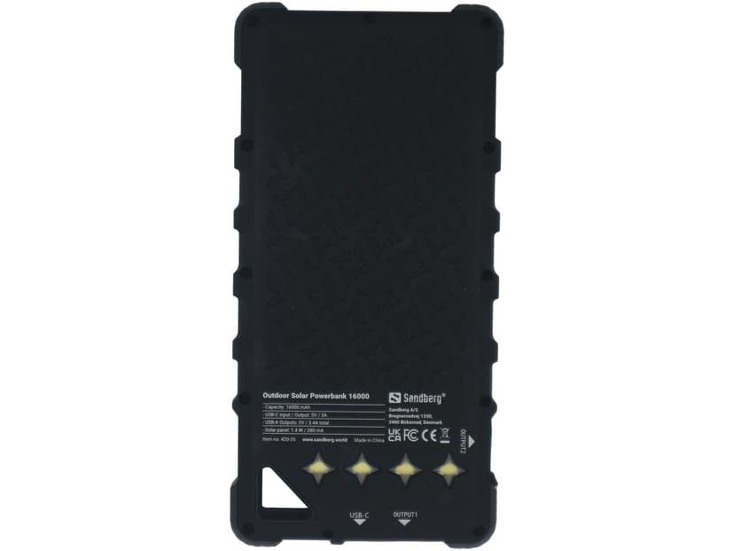Sandberg Outdoor Solar Powerbank 16000mAh Svart