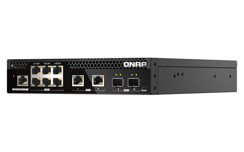 QNAP QSW-M2106R-2S2T nettverkssvitsj Håndtert L2 10G Ethernet (100/1000/10000) 1U Sort