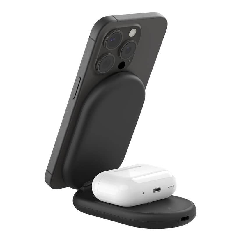 Belkin Magnetic 2-in-1 Stand Qi2 Svart 1.5m