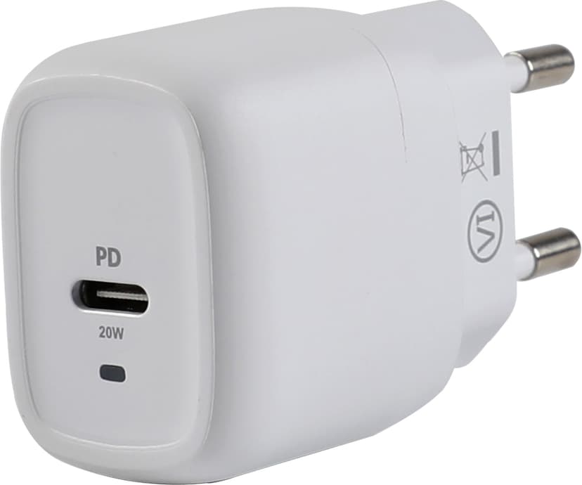 Cirafon Hurtiglader Micro 20W USB-C Hvit