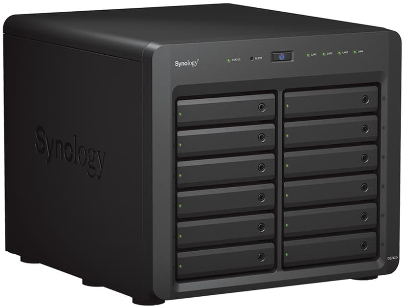 Synology DiskStation DS2422+ NAS- & lagringsservrar Tower Ryzen Embedded V1500B 4 GB DDR4 0 TB DiskStation Manager Svart