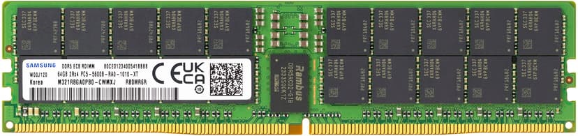 Samsung M321R8GA0BB0-CQK minnemodul 64 GB 1 x 64 GB DDR5 288-pin DIMM ECC 64GB 4800MHz DDR5 288-pin DIMM