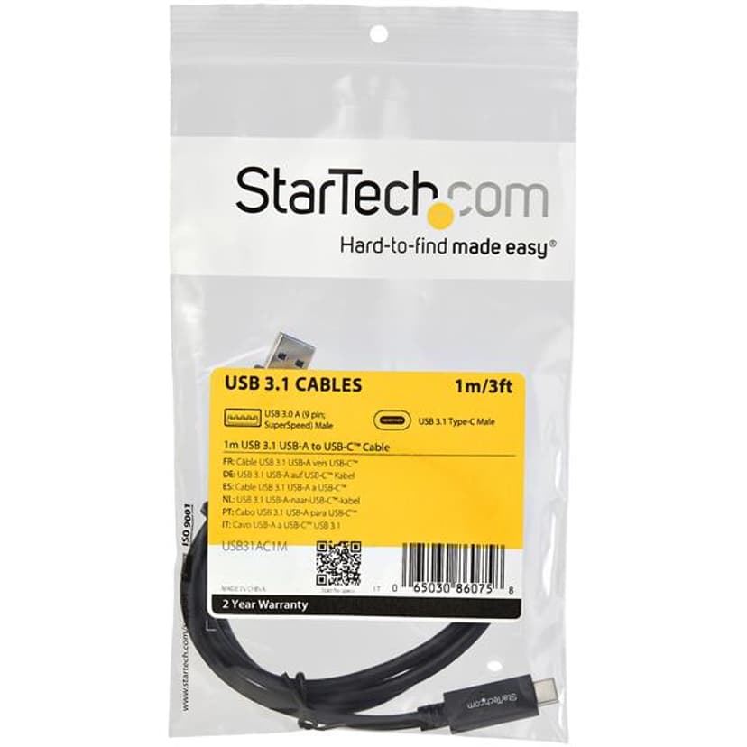 Startech 3 ft 1m USB to USB C Cable 1m USB A USB C Zwart
