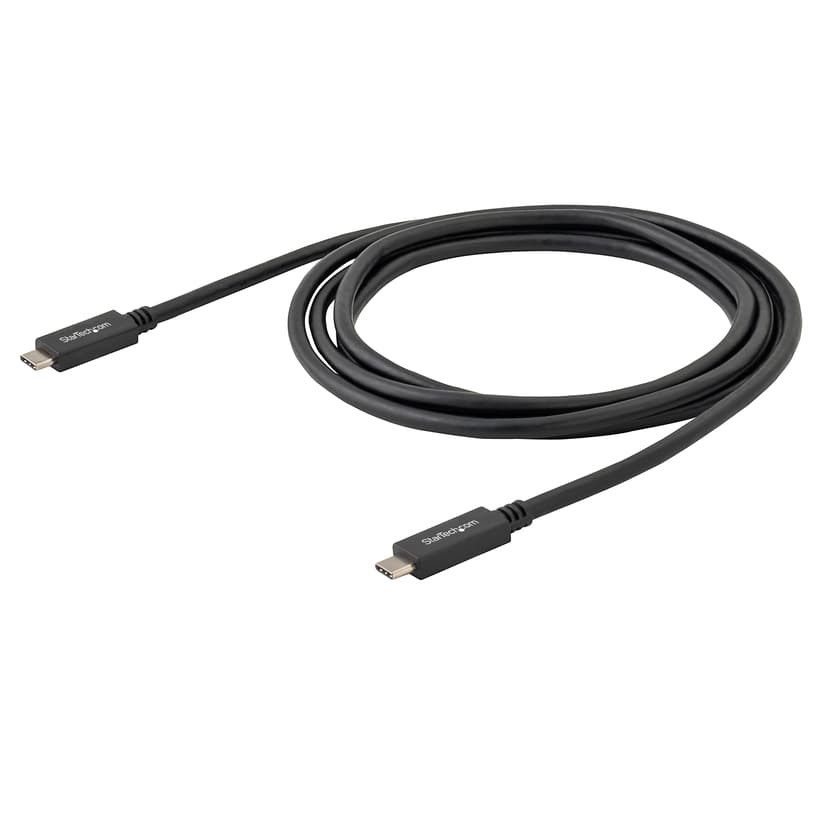 Startech StarTech.com 2 m USB-C-kabel, USB 5 Gbps, 60 W (3 A) strömförsörjning, 4K 60 Hz DP alt-läge, TPE-mantel - Thunderbolt-kompatibel 2m USB-C USB-C Svart